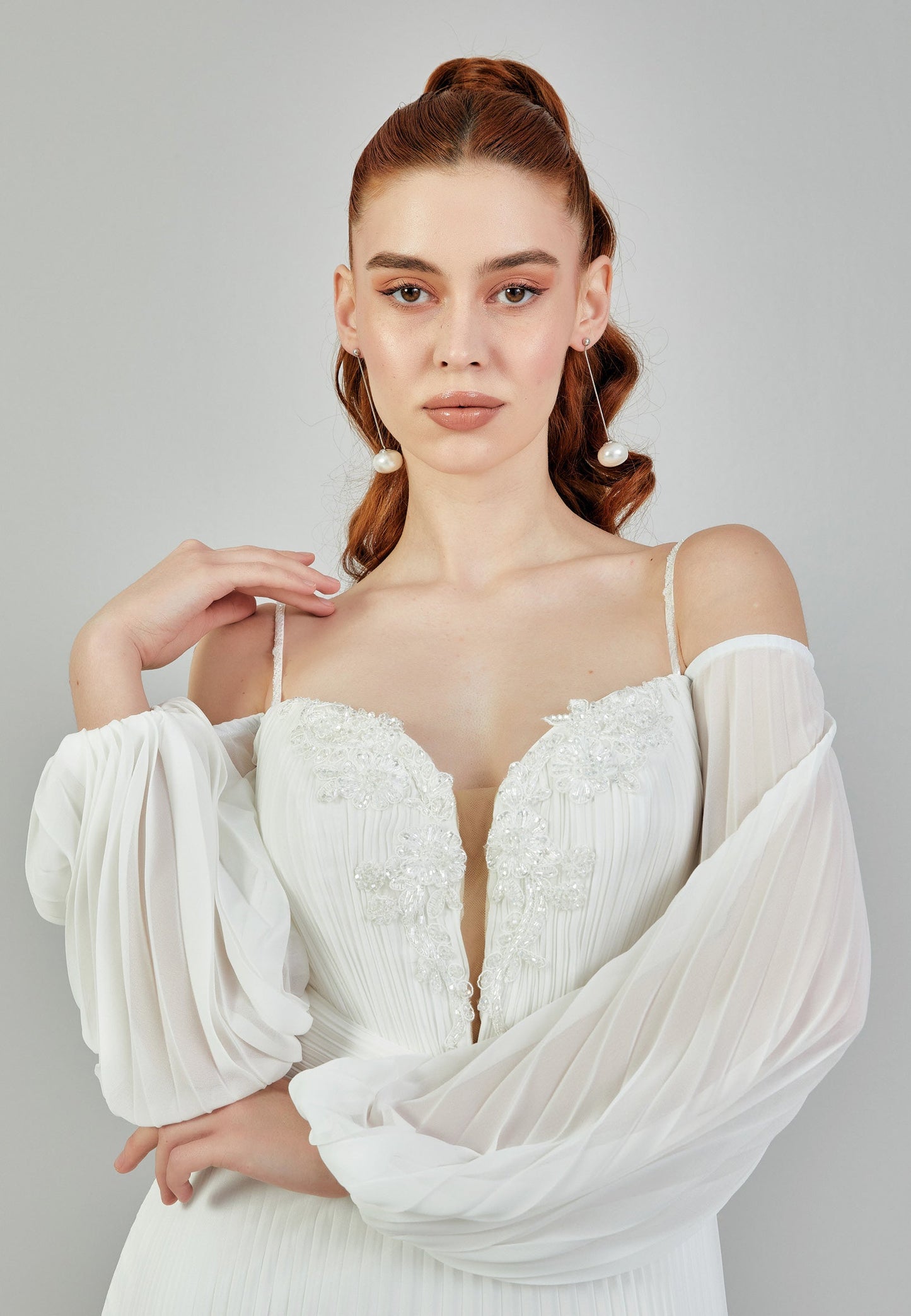 Off Shoulder Maxi Chiffon Regular Wedding Dress Unit Price: €130