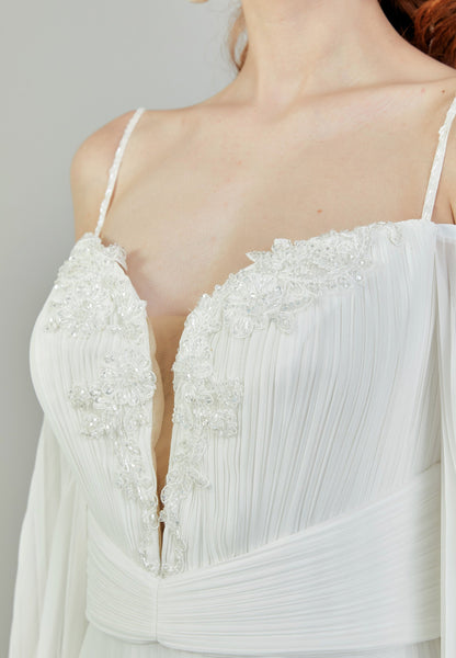 Off Shoulder Maxi Chiffon Regular Wedding Dress Unit Price: €130