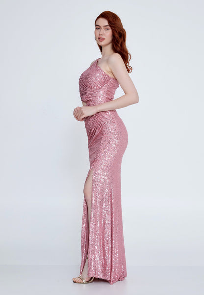 One Shoulder Maxi Sequin Mermaid Plus Size Wedding Guest Dress Unit Price: €72