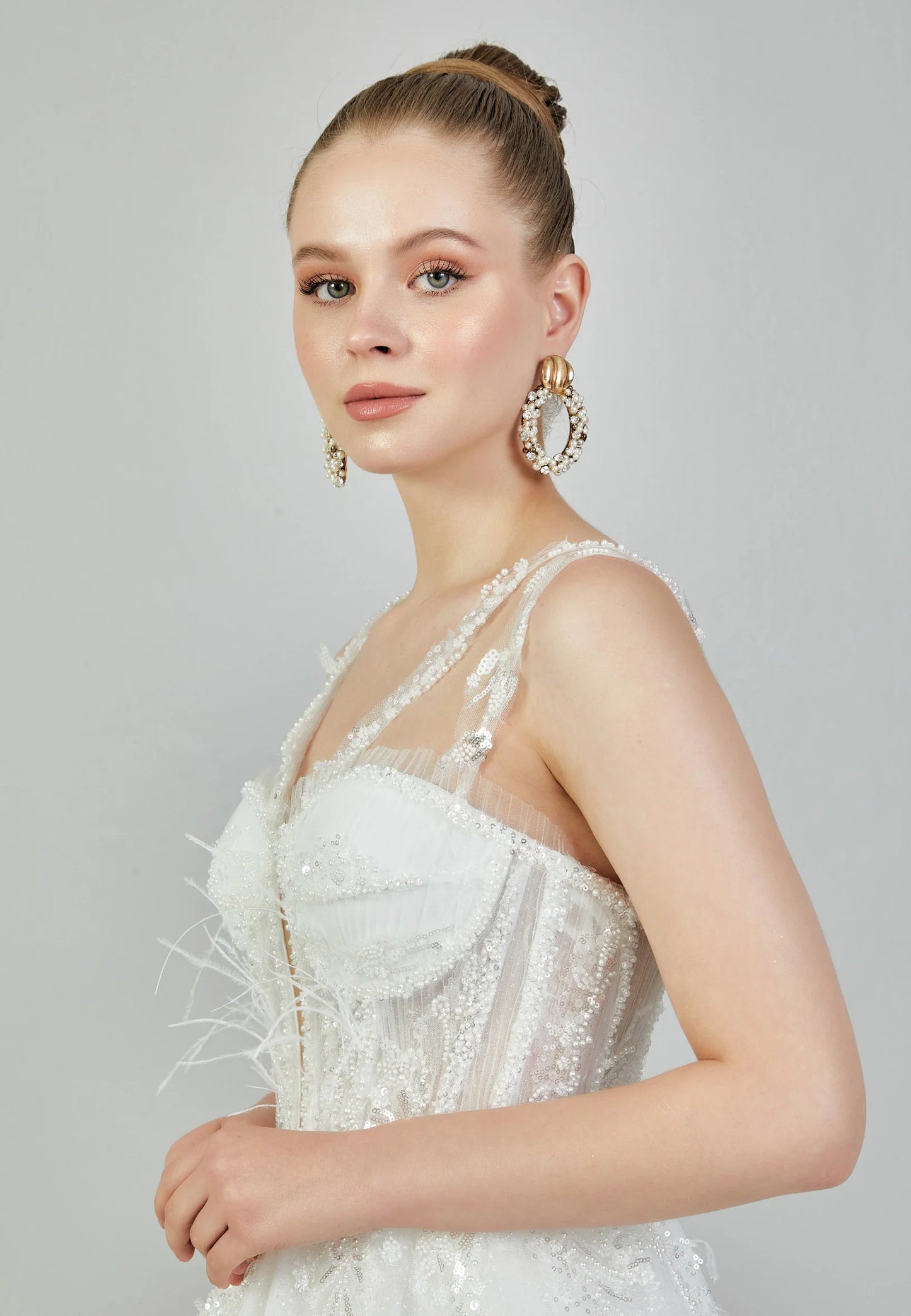 Sleeveless Maxi Tulle Regular Wedding Dress Unit Price: €215