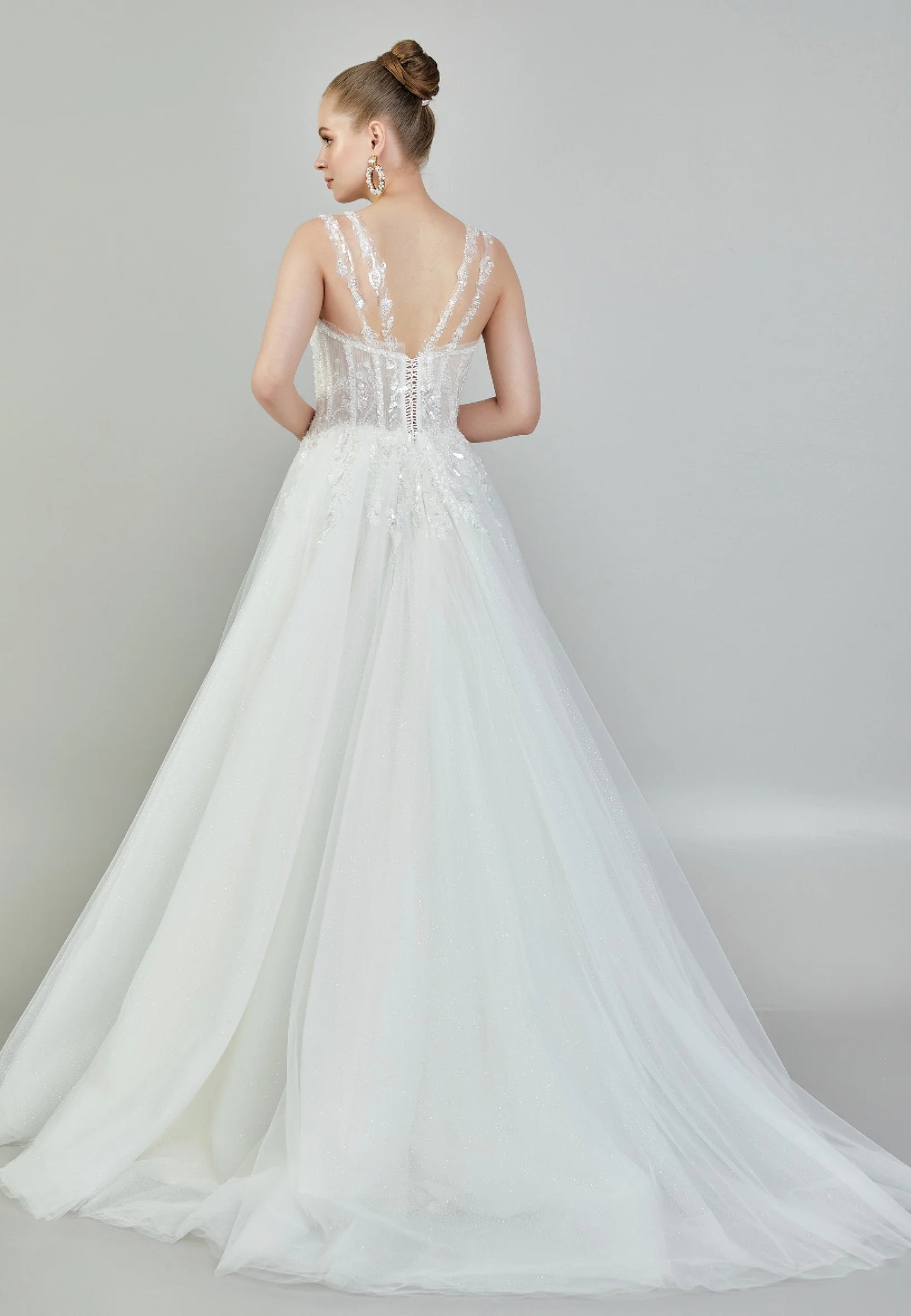 Sleeveless Maxi Tulle Regular Wedding Dress Unit Price: €215
