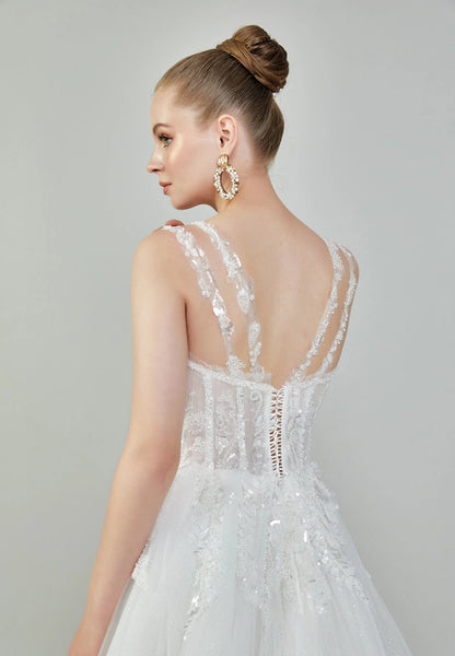 Sleeveless Maxi Tulle Regular Wedding Dress Unit Price: €215