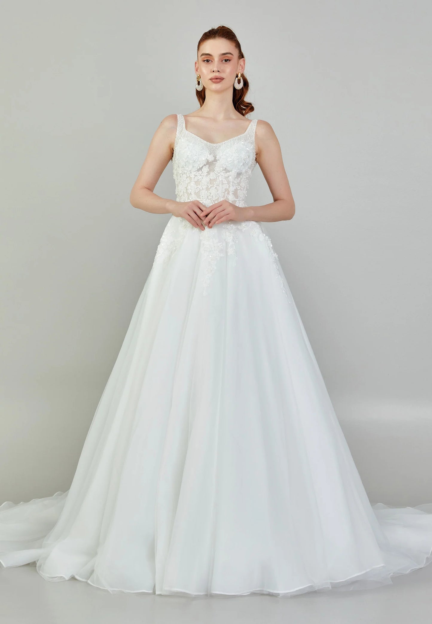 Sleeveless Maxi Tulle Regular Wedding Dress Unit Price: €240