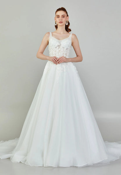 Sleeveless Maxi Tulle Regular Wedding Dress Unit Price: €240