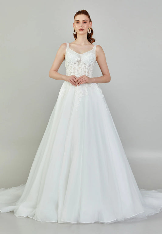 Sleeveless Maxi Tulle Regular Wedding Dress Unit Price: €240