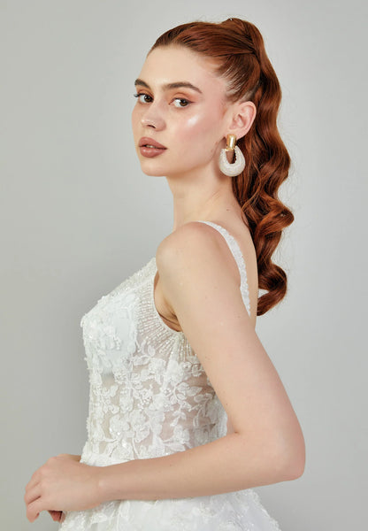 Sleeveless Maxi Tulle Regular Wedding Dress Unit Price: €240