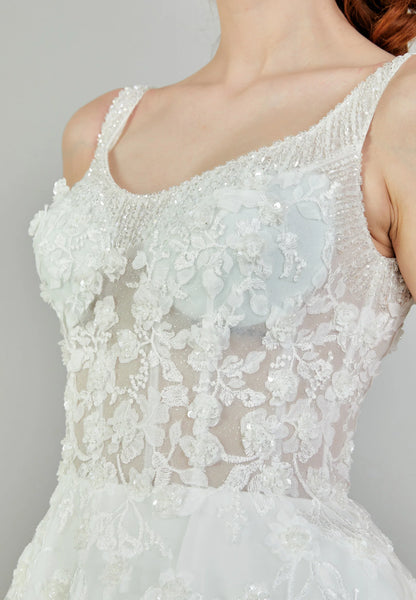 Sleeveless Maxi Tulle Regular Wedding Dress Unit Price: €240