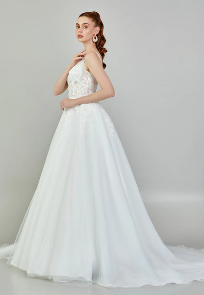Sleeveless Maxi Tulle Regular Wedding Dress Unit Price: €240