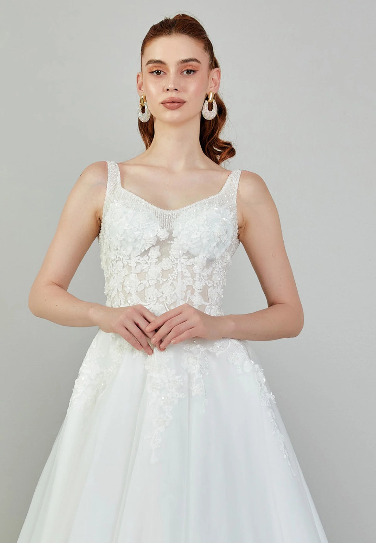 Sleeveless Maxi Tulle Regular Wedding Dress Unit Price: €240