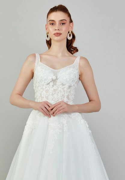 Sleeveless Maxi Tulle Regular Wedding Dress Unit Price: €240