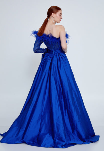 One Shoulder Maxi Polyester A - Line Regular Prom Dress Unit Price: €76