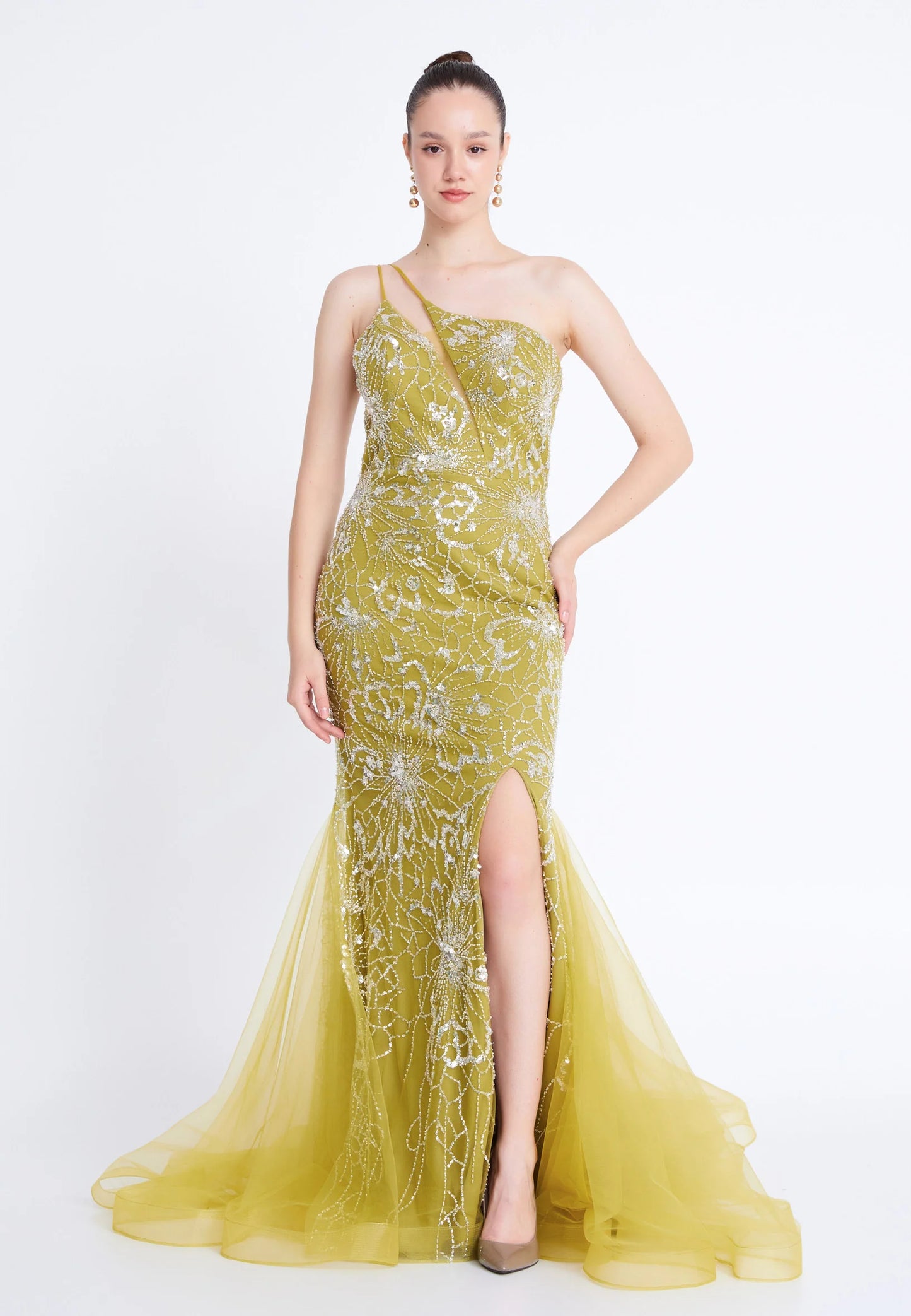 One Shoulder Maxi Tulle Mermaid Regular Prom Dress Unit Price: €72