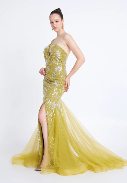 One Shoulder Maxi Tulle Mermaid Regular Prom Dress Unit Price: €72