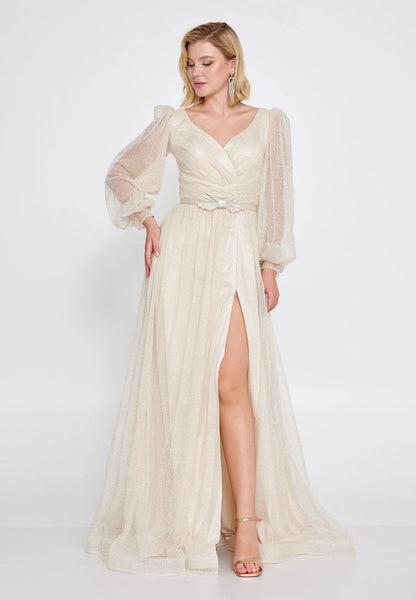 Long Sleeve Maxi Tulle Mermaid Regular Prom Dress Unit Price: €74