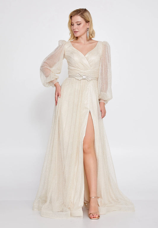 Long Sleeve Maxi Tulle Mermaid Regular Prom Dress Unit Price: €74