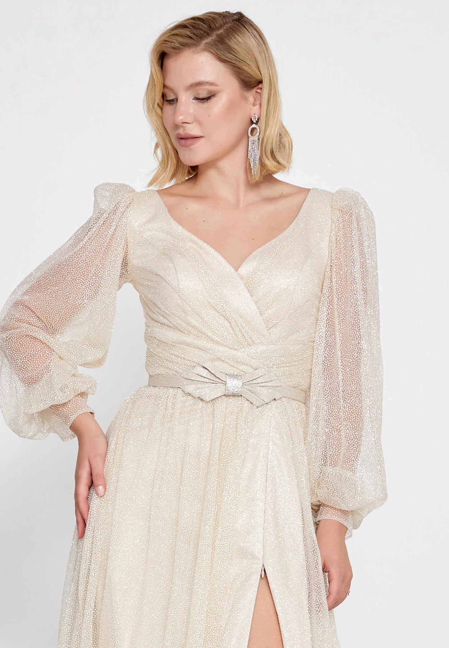 Long Sleeve Maxi Tulle Mermaid Regular Prom Dress Unit Price: €74