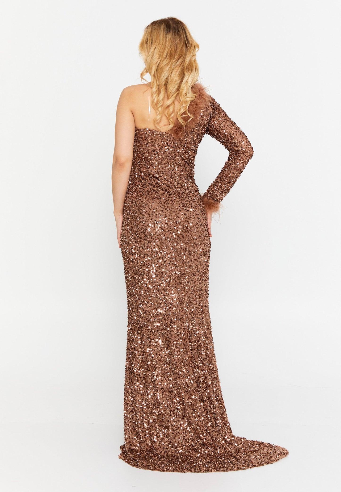 One Shoulder Maxi Sequin Mermaid Regular Wedding Guest Dress Unit Price: €47