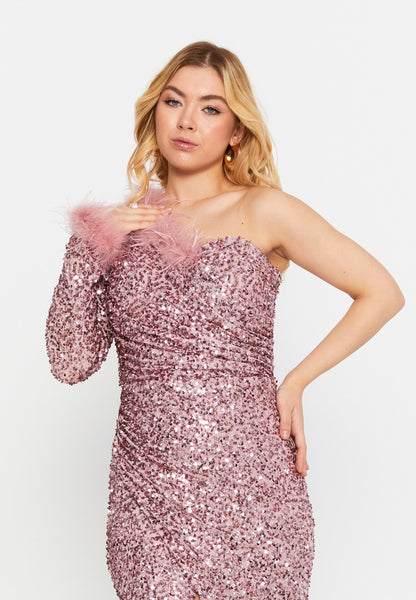 One Shoulder Maxi Sequin Mermaid Regular Wedding Guest Dress Unit Price: €48