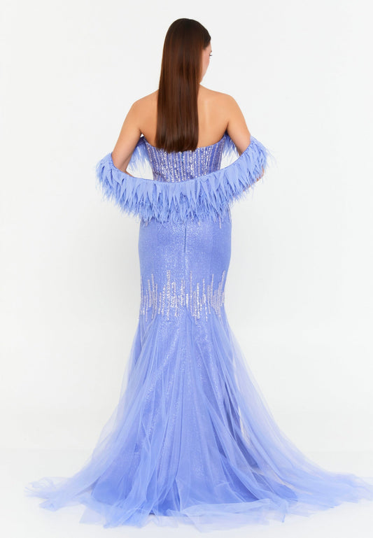 Off Shoulder Maxi Tulle Mermaid Regular Wedding Guest Dress Unit Price: €72