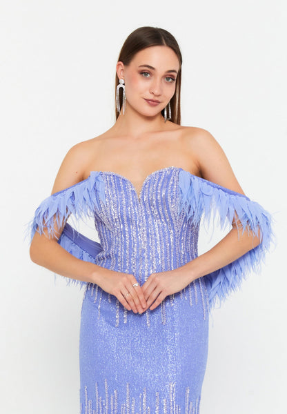 Off Shoulder Maxi Tulle Mermaid Regular Wedding Guest Dress Unit Price: €72