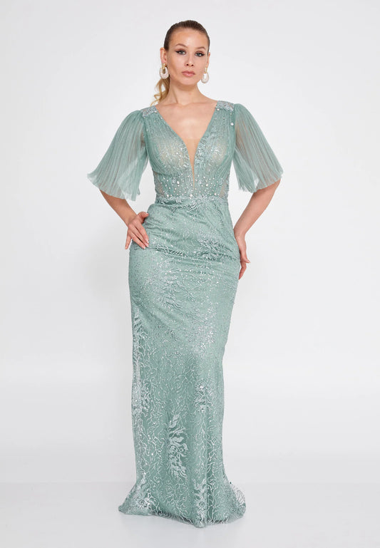 Mid-Length Maxi Tulle Mermaid Plus Size Wedding Guest Dress Unit Price: €80