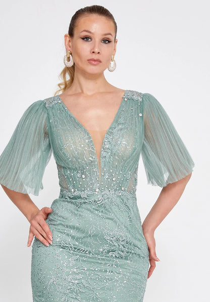 Mid-Length Maxi Tulle Mermaid Plus Size Wedding Guest Dress Unit Price: €80