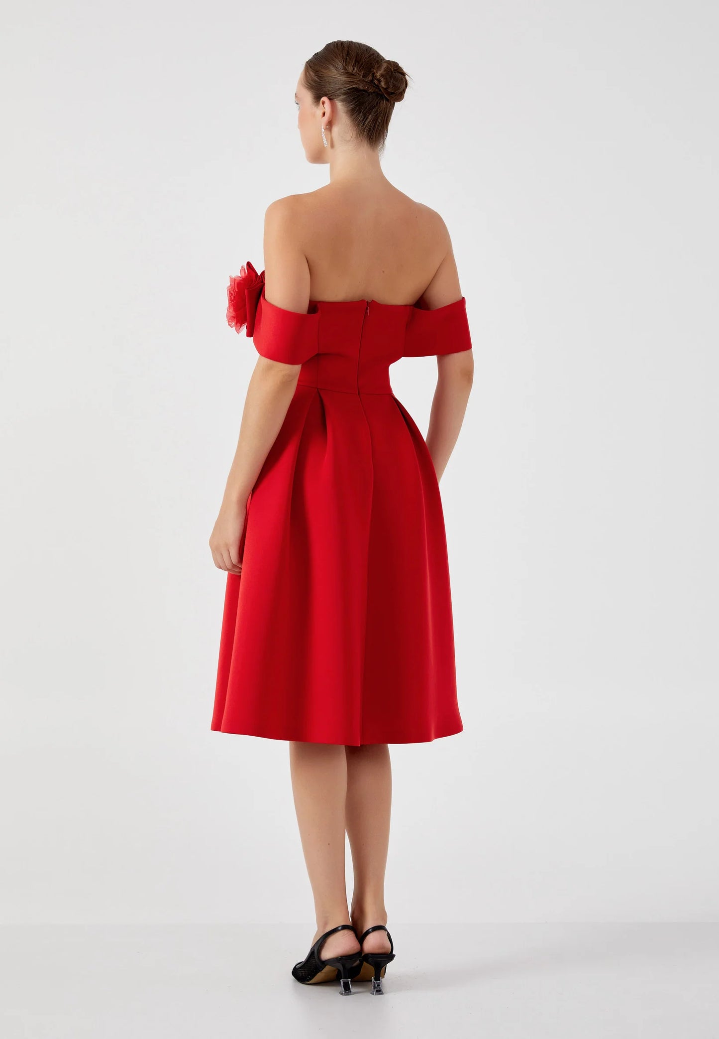 Off Shoulder Midi Cotton Column Regular Evening Dress Unit Price: €36