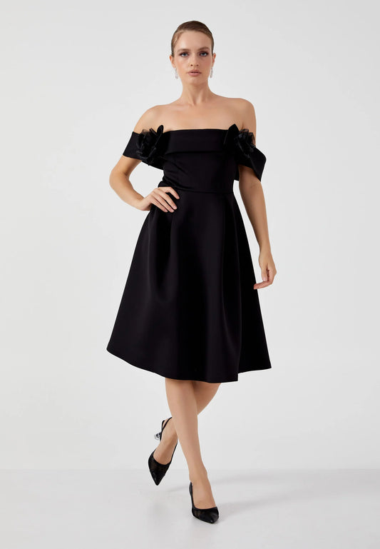 Off Shoulder Midi Cotton Column Regular Evening Dress Unit Price: €36