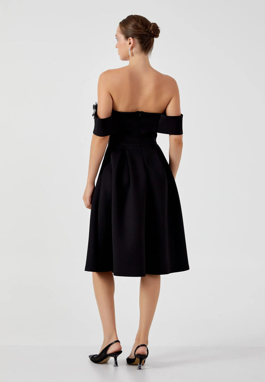 Off Shoulder Midi Cotton Column Regular Evening Dress Unit Price: €36