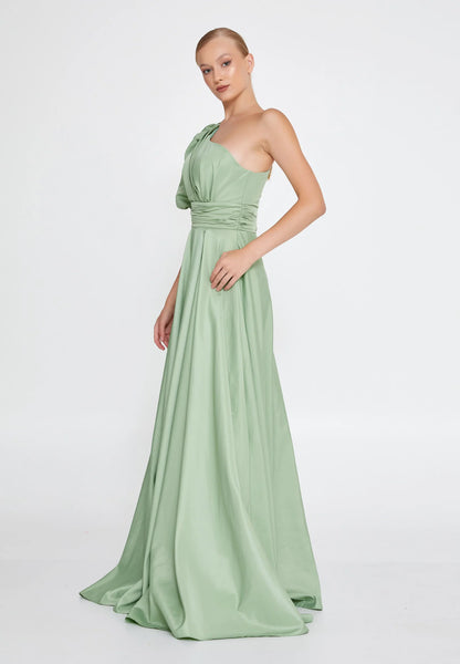 One Shoulder Maxi Polyester A - Line Regular Prom Dress Unit Price: €55