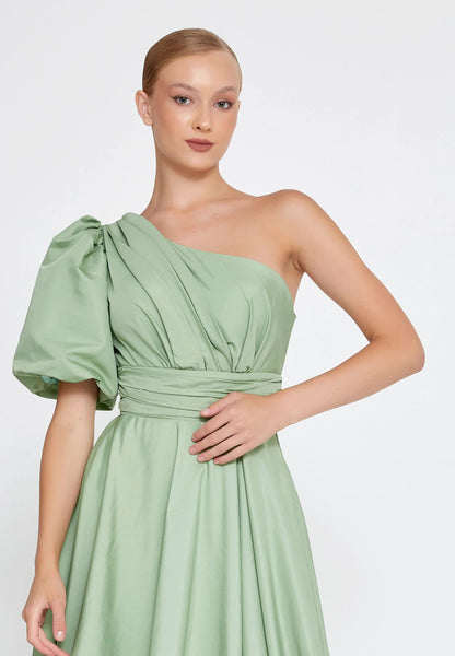 One Shoulder Maxi Polyester A - Line Regular Prom Dress Unit Price: €55