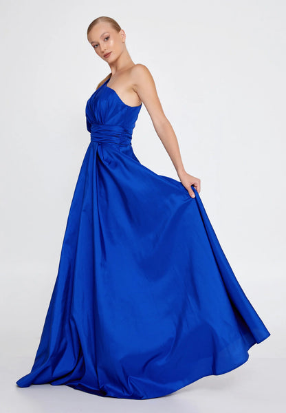 One Shoulder Maxi Polyester A - Line Regular Prom Dress Unit Price: €55