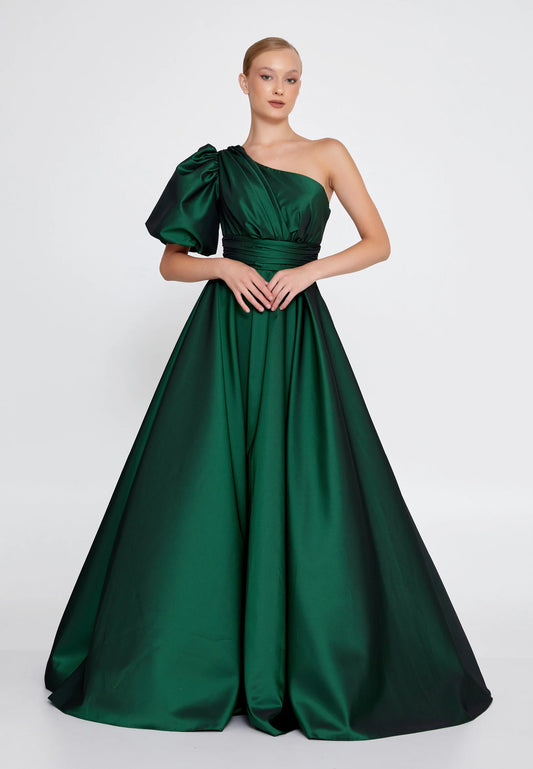 One Shoulder Maxi Polyester A - Line Regular Prom Dress Unit Price: €55