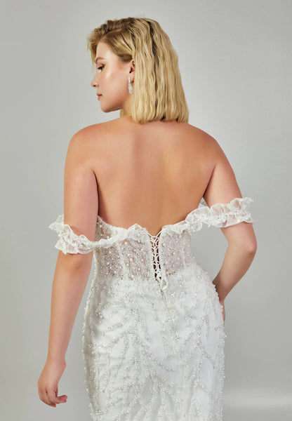 Off Shoulder Maxi Tulle Regular Wedding Dress Unit Price: €420