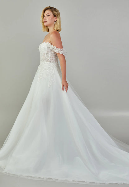 Off Shoulder Maxi Tulle Regular Wedding Dress Unit Price: €420