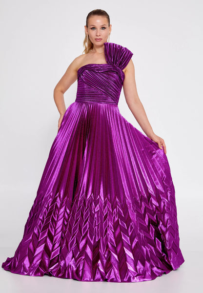 One Shoulder Maxi Polyester A - Line Regular Prom Dress Unit Price: €140