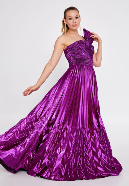 One Shoulder Maxi Polyester A - Line Regular Prom Dress Unit Price: €140