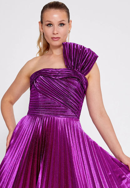 One Shoulder Maxi Polyester A - Line Regular Prom Dress Unit Price: €140