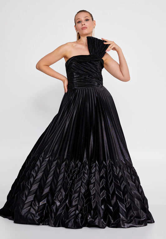 One Shoulder Maxi Polyester A - Line Regular Prom Dress Unit Price: €140