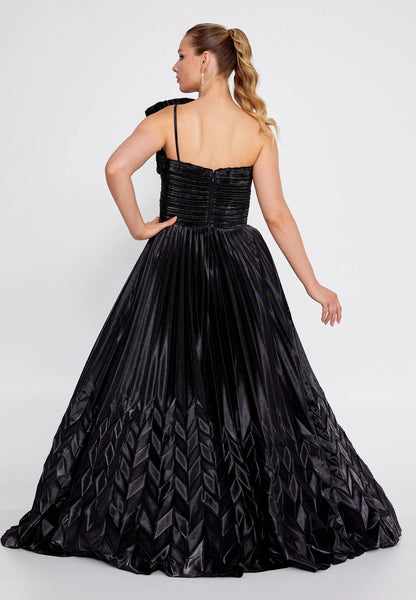 One Shoulder Maxi Polyester A - Line Regular Prom Dress Unit Price: €140