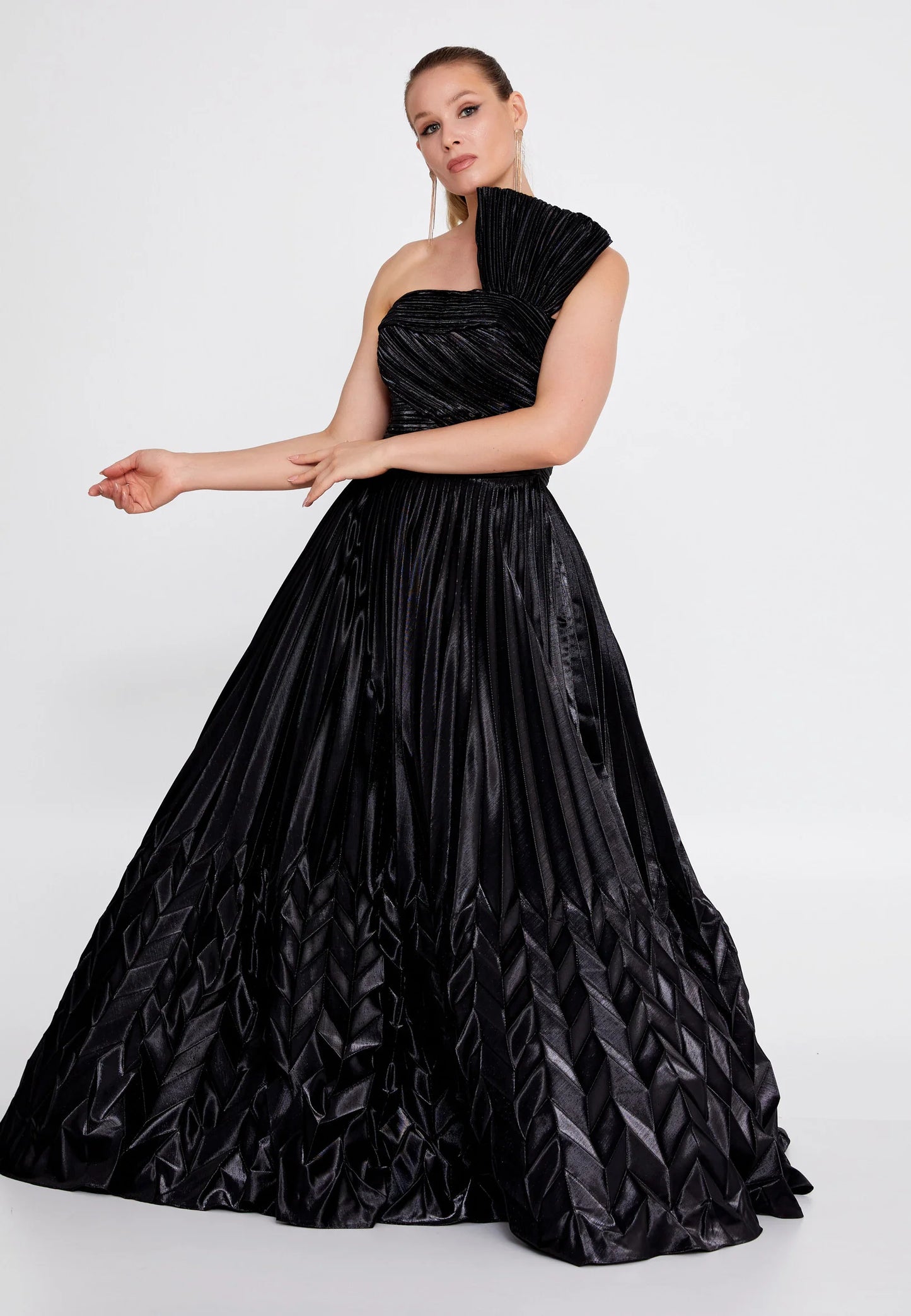 One Shoulder Maxi Polyester A - Line Regular Prom Dress Unit Price: €140