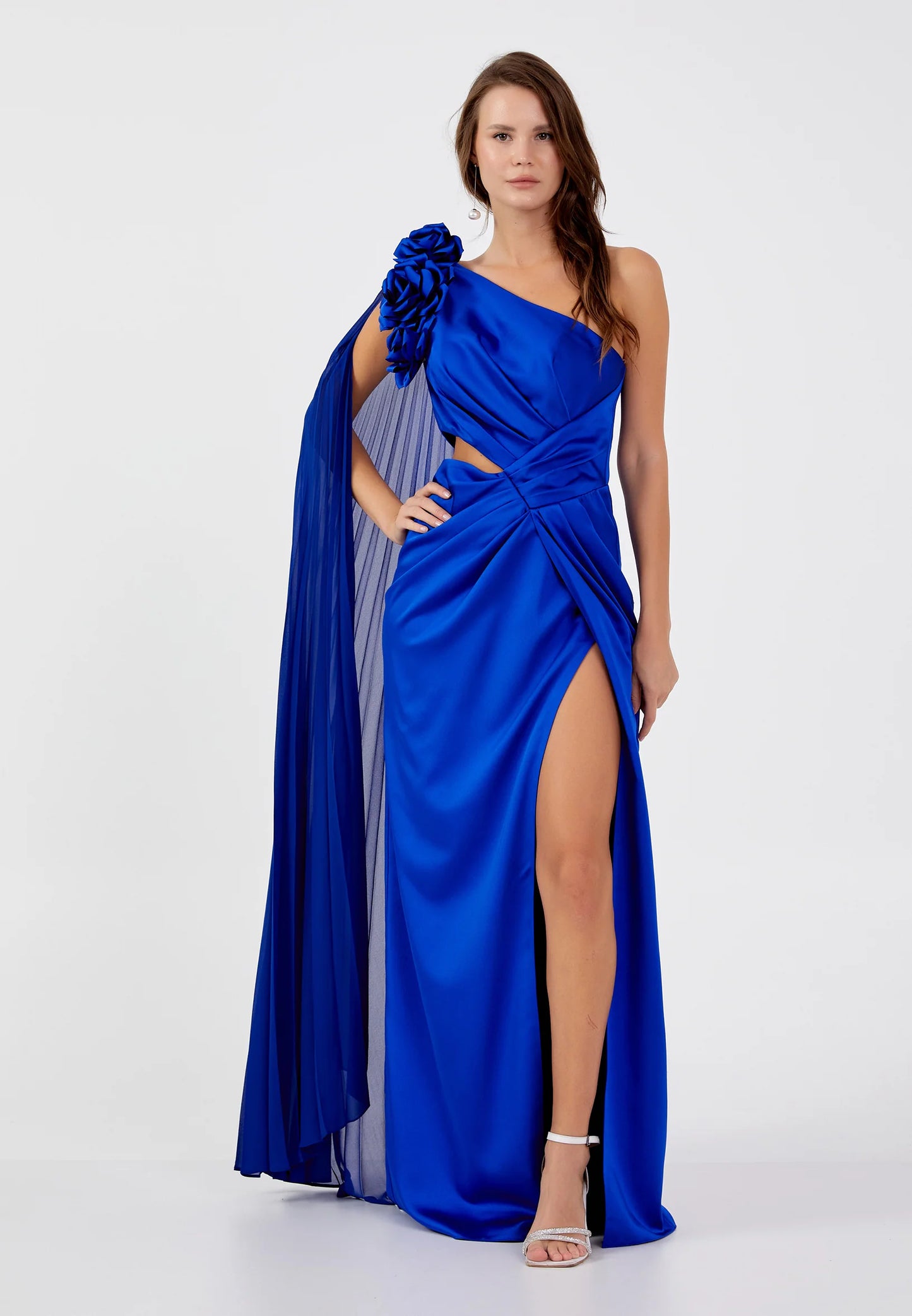 One Shoulder Maxi Satin Column Regular Wedding Guest Dress Unit Price: €47