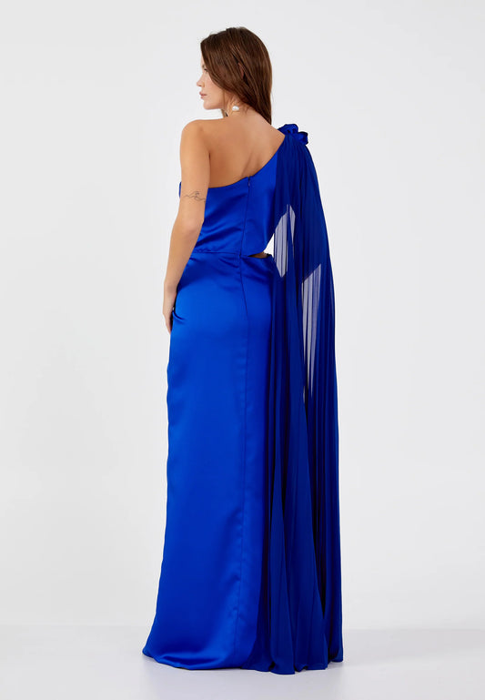 One Shoulder Maxi Satin Column Regular Wedding Guest Dress Unit Price: €47