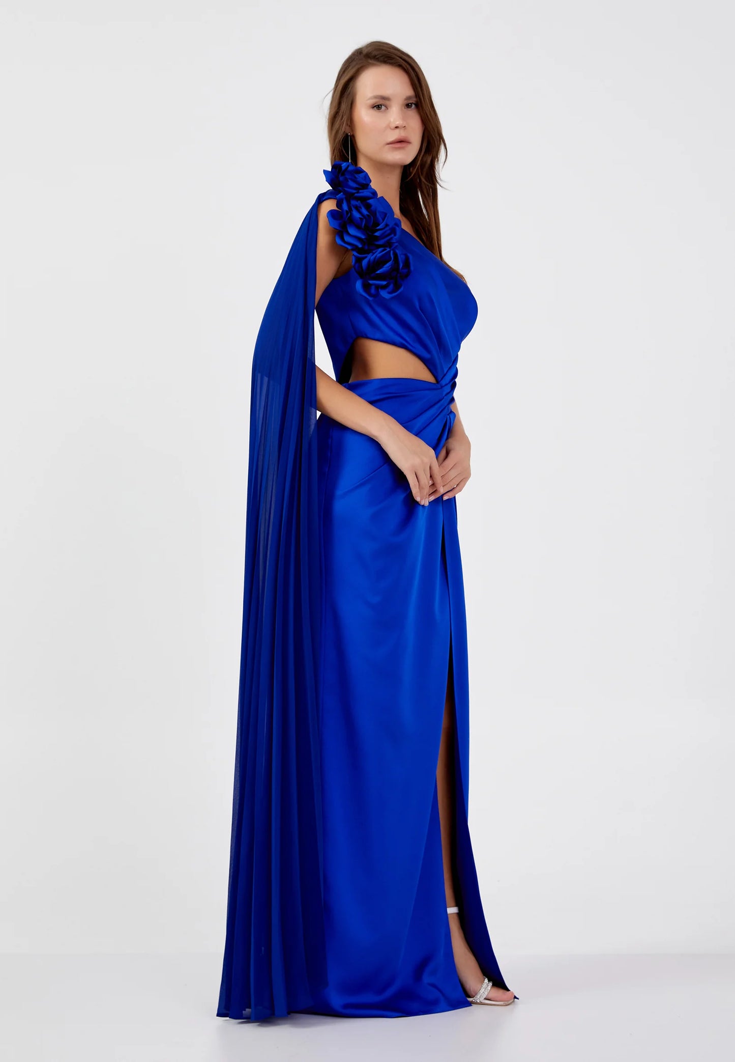 One Shoulder Maxi Satin Column Regular Wedding Guest Dress Unit Price: €47