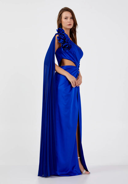 One Shoulder Maxi Satin Column Regular Wedding Guest Dress Unit Price: €47