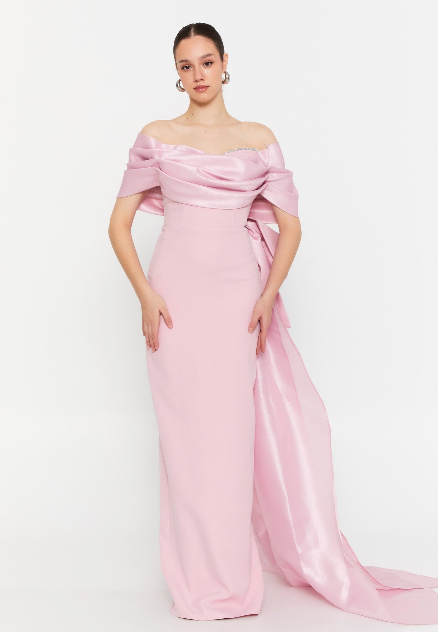 Off Shoulder Maxi Viscose Column Regular Wedding Guest Dress Unit Price: €37