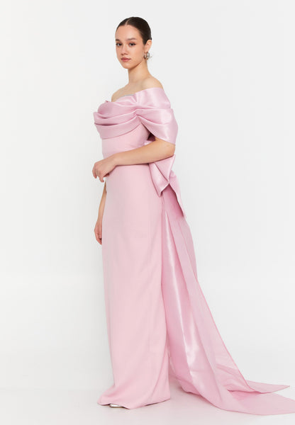 Off Shoulder Maxi Viscose Column Regular Wedding Guest Dress Unit Price: €37