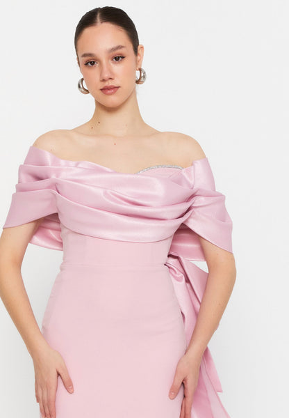 Off Shoulder Maxi Viscose Column Regular Wedding Guest Dress Unit Price: €37