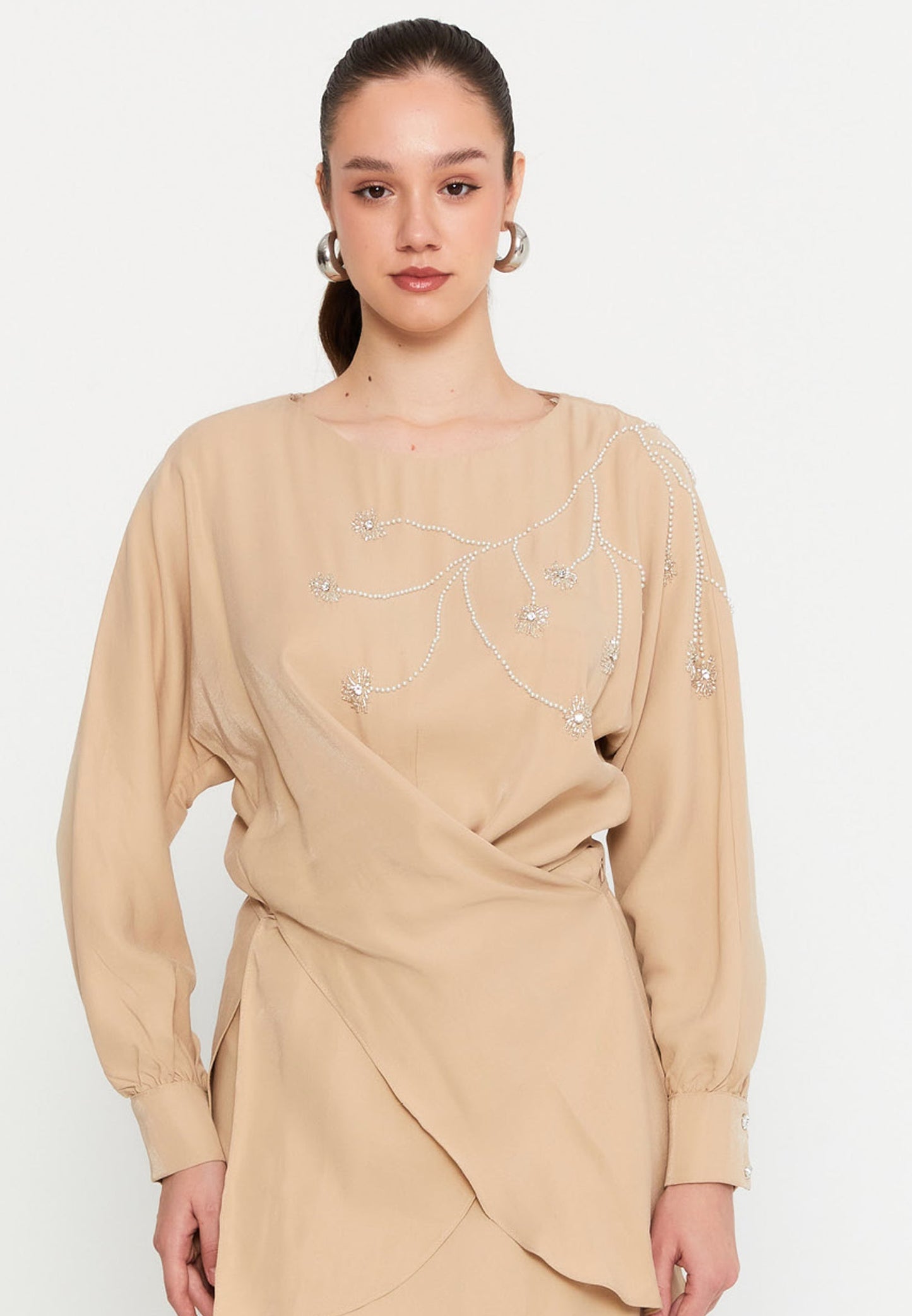 Long Sleeve Chiffon With Stones Regular Two-Piece Outfit Unit Price: €30