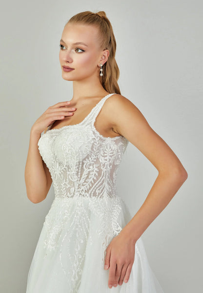 Sleeveless Maxi Tulle Regular Wedding Dress Unit Price: €240